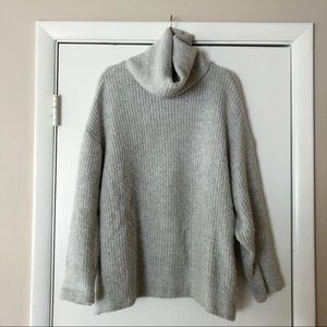 ZARA Oversized Turtleneck Sweater (Gray)